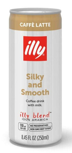 illy - Coffee Drink Caffe' Latte - Can 250ml (8.45 FL OZ).