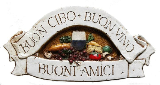 Buon Cibo Buon Vino Buon Amici   - Wall Plaque (596)