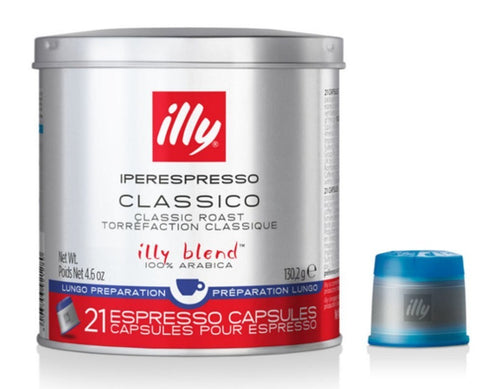 illy iperEspresso Capsules - Lungo -  21 Capsules (Blue)