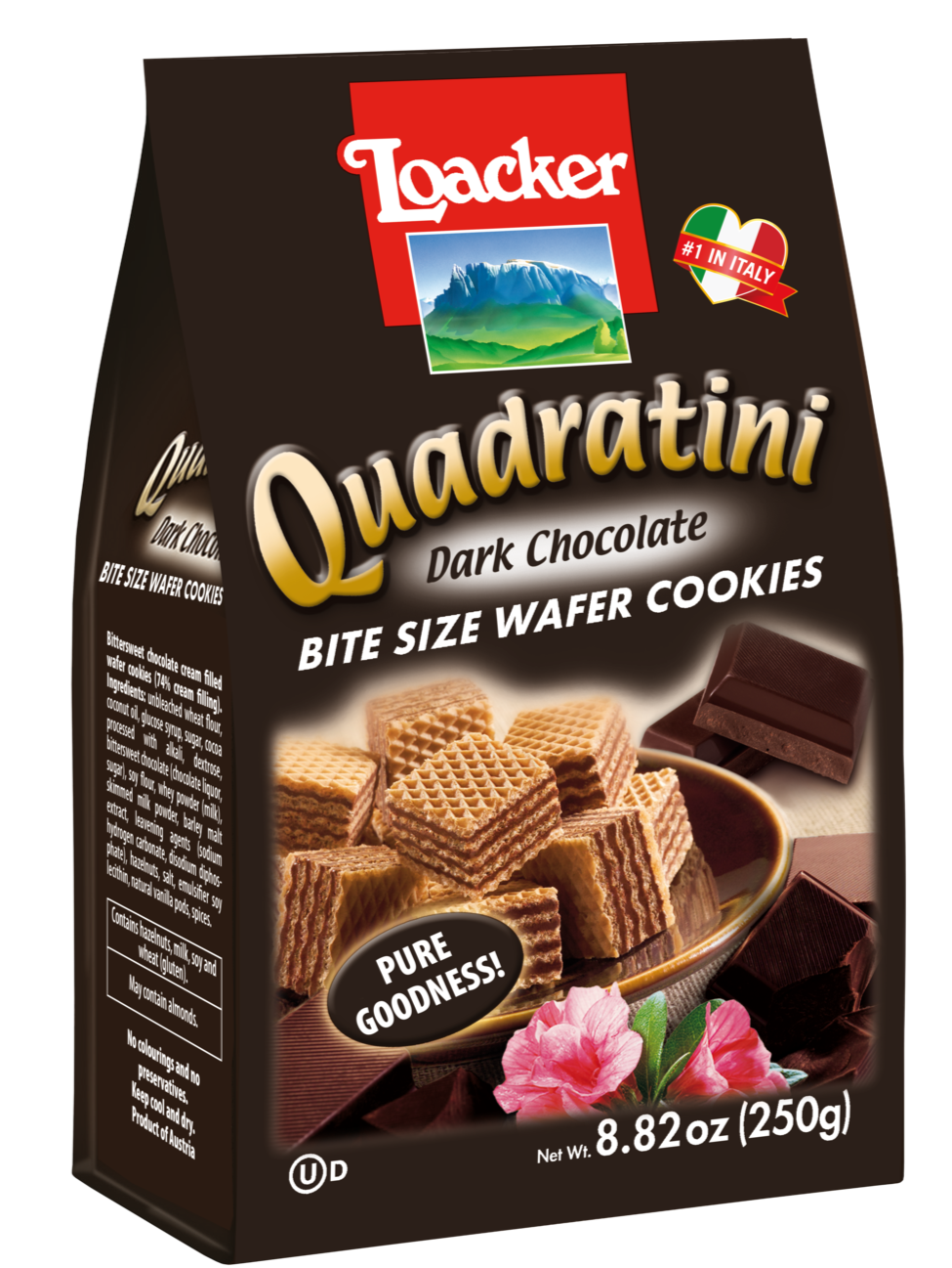 Loacker - Quadratini Dark Chocolate Wafers - 250g (8.82oz)