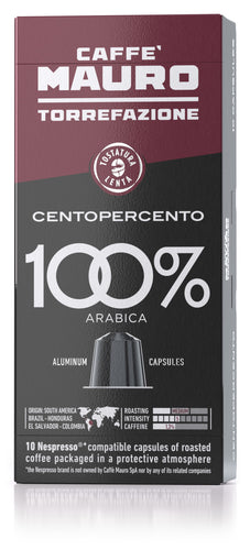 Caffe Mauro - Centopercento  Nespresso Aluminum Capsule - 10 Ct.