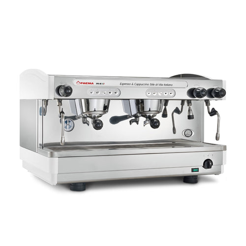 Faema E98 2 Group Automatic Commercial Espresso Machine (White / Stainless)
