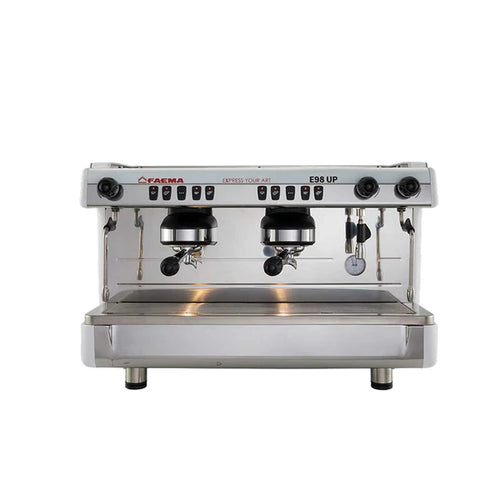 Faema E98 UP - 2 Group Automatic Commercial Espresso Machine (White / Stainless)
