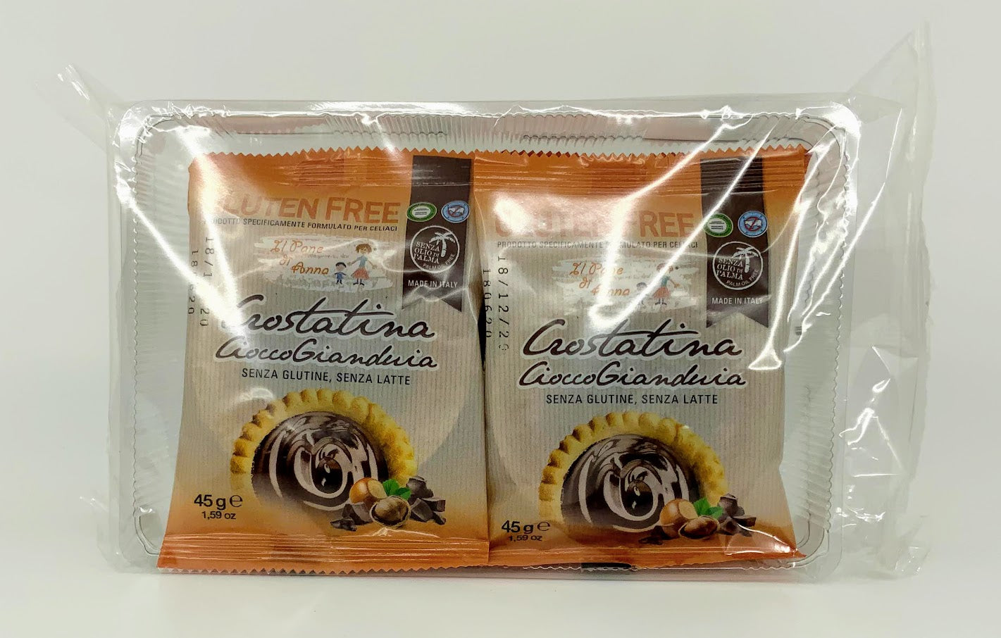 Rivetti - Crostatina Ciocco Gianduia - Milk Free/Gluten Free - (6 bags -45g each)
