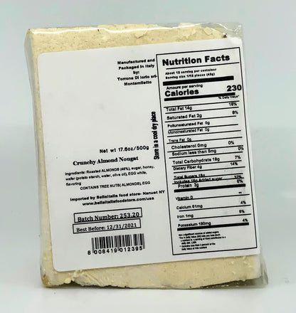 Di Iorio - Block of Almond Nougat - 500g (17.5 oz)