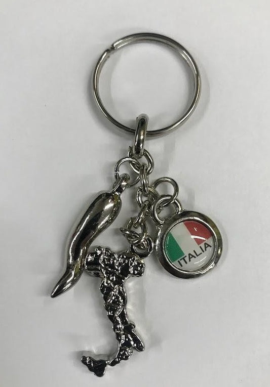 Italia Horn Keychain with Italian boot