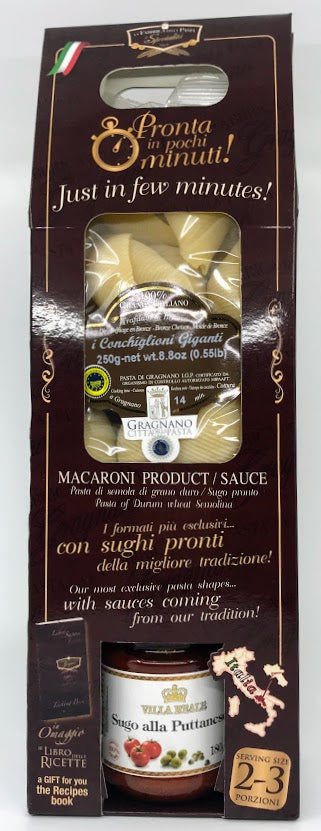 La Fabbrica Della Pasta - Le Specialita' - I Conchiglioni Giganti & Sugo Alla Puttanesca - 250g (8.8 oz) and 180g
