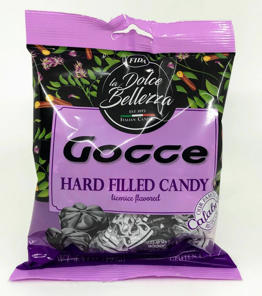 Fida -  Gocce Hard Filled Candy Licorice Flavored - 127g (4.5 oz)