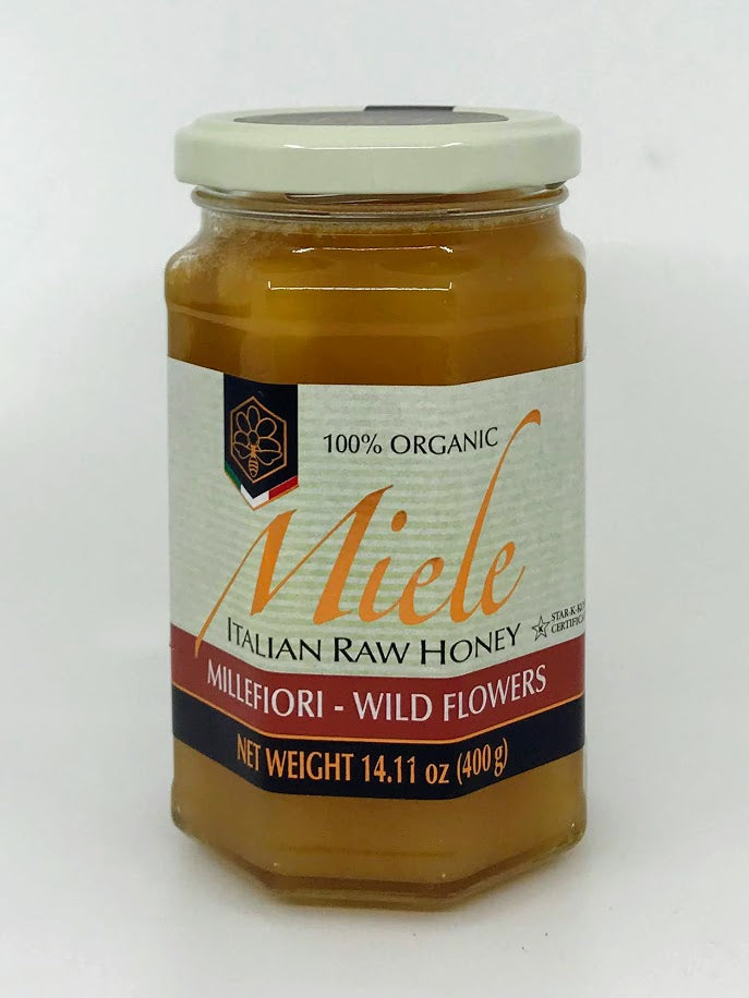 Adi Apicoltura - Miele Italian Organic Raw Honey - Milifiore - Wild Flowers - 400g (14.11 oz)
