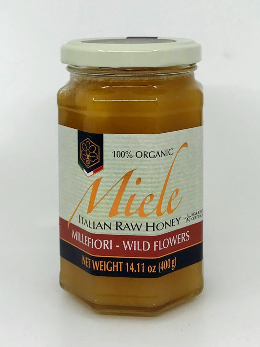 Adi Apicoltura - Miele Italian Organic Raw Honey - Milifiore - Wild Flowers - 400g (14.11 oz)
