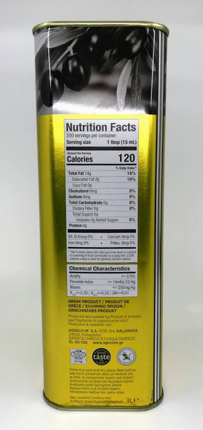 Iliada - Extra Virgin Olive Oil - 3 Liter