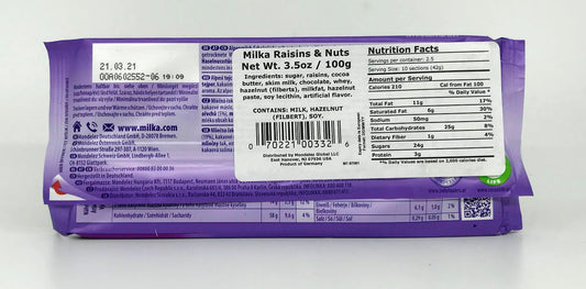 Milka - Raisins & Nuts - 100g (3.5oz)
