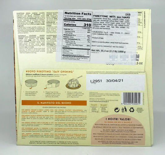 Tre Marie - Panettone Tutta Uvetta - 1000g (2.2 lbs)