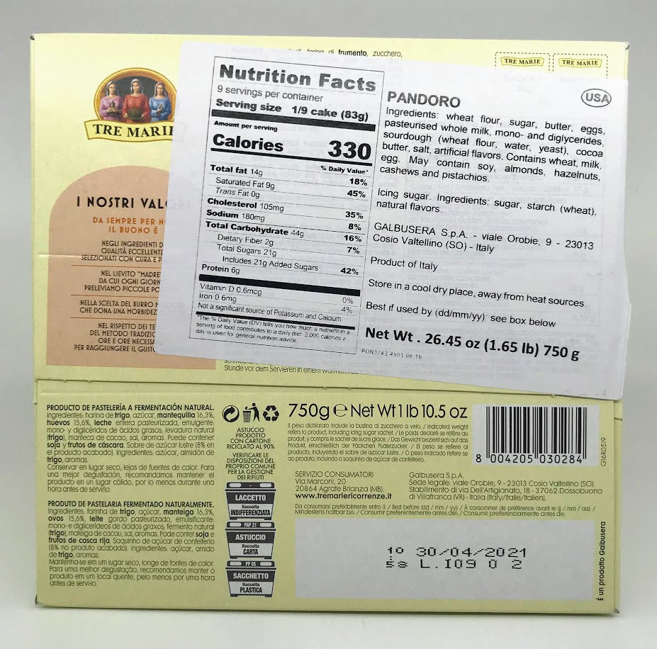 Tre Marie - Pandoro - 750g
