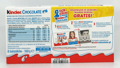 Kinder - Cioccolato 8 Bars - 100g