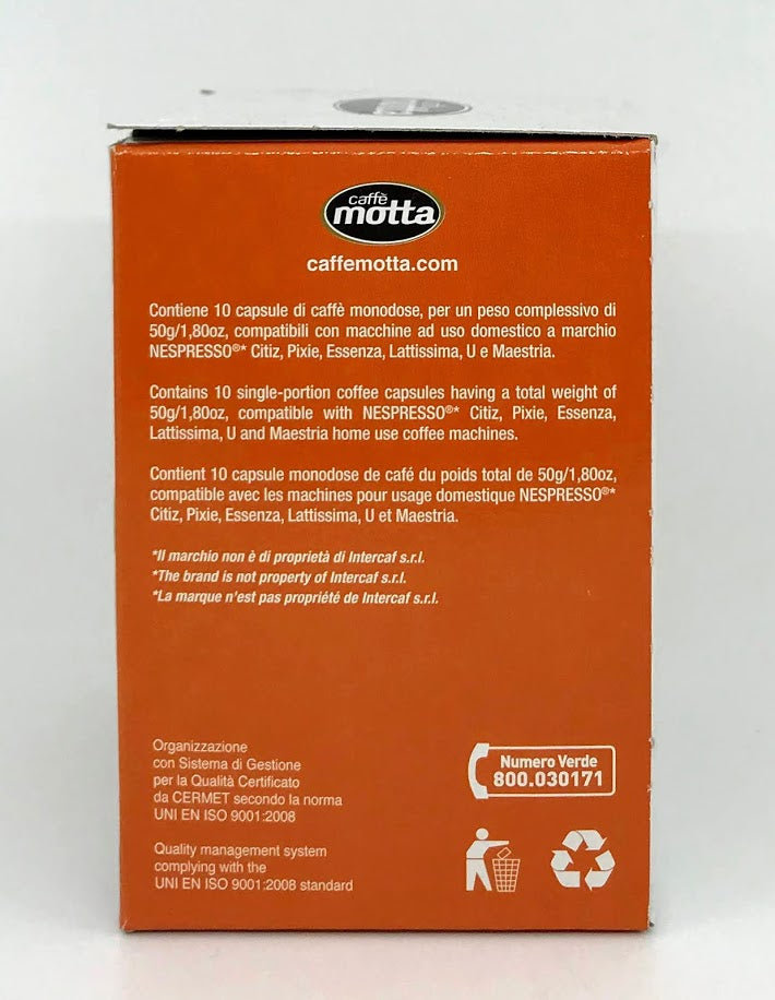 Motta Classico Capsules - 10/Bag - Compatible with Nespresso® Machines