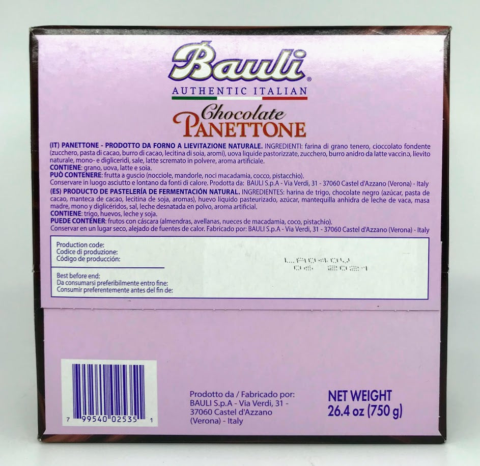 Bauli - Panettone - Chocolate Chip - 750g (26.4oz)