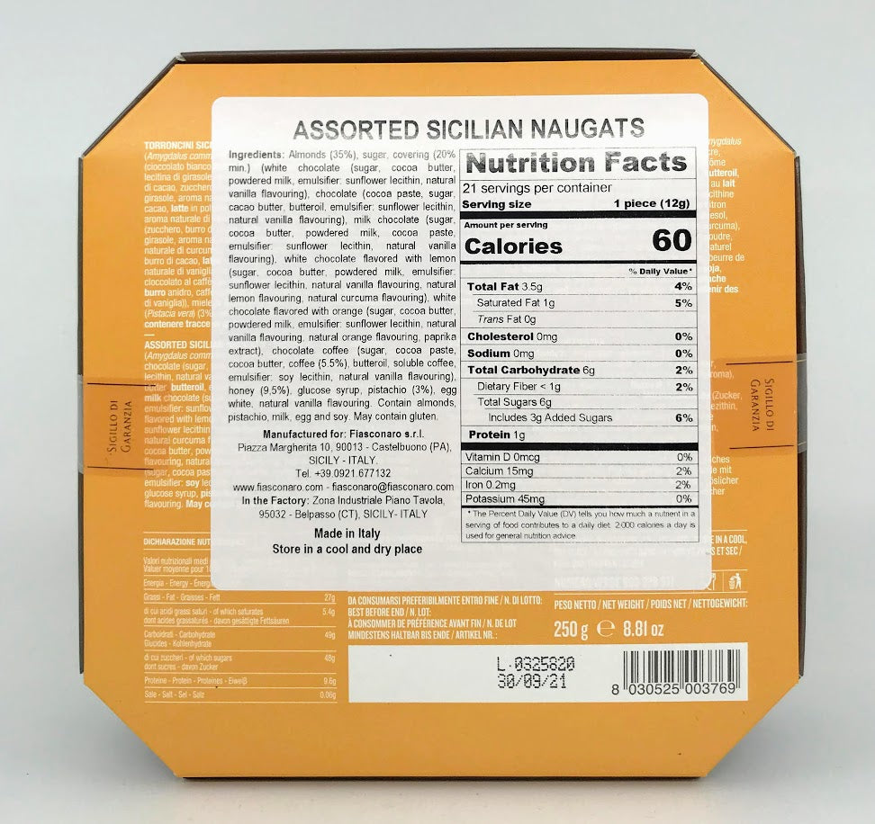 Fiasconaro - Torroncini Siciliani Assortiti - Morbidi - 250g (8.8 oz)