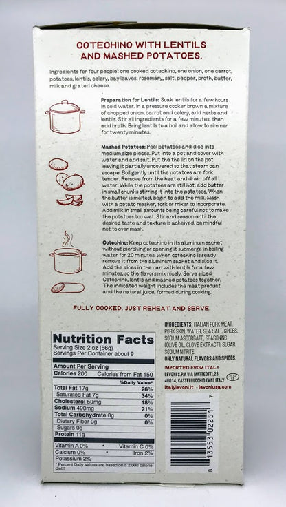 Levoni - Cooked Cotechino - 17.5 oz