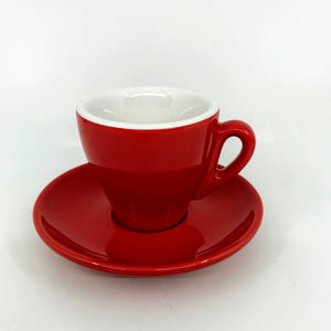 Nuova Point - Milano - RED - Espresso Cups & Saucers - Set of 6
