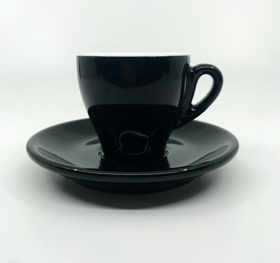 Nuova Point Black Milano Espresso Cups Saucers Set of 6