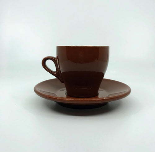 Nuova Point Milano Cappuccino Cups & Saucer - Brown (set of 6)