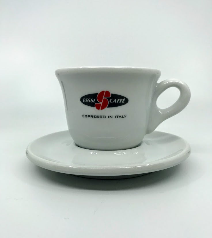 Italian Lavazza White Ceramic Espresso Cup and Saucer