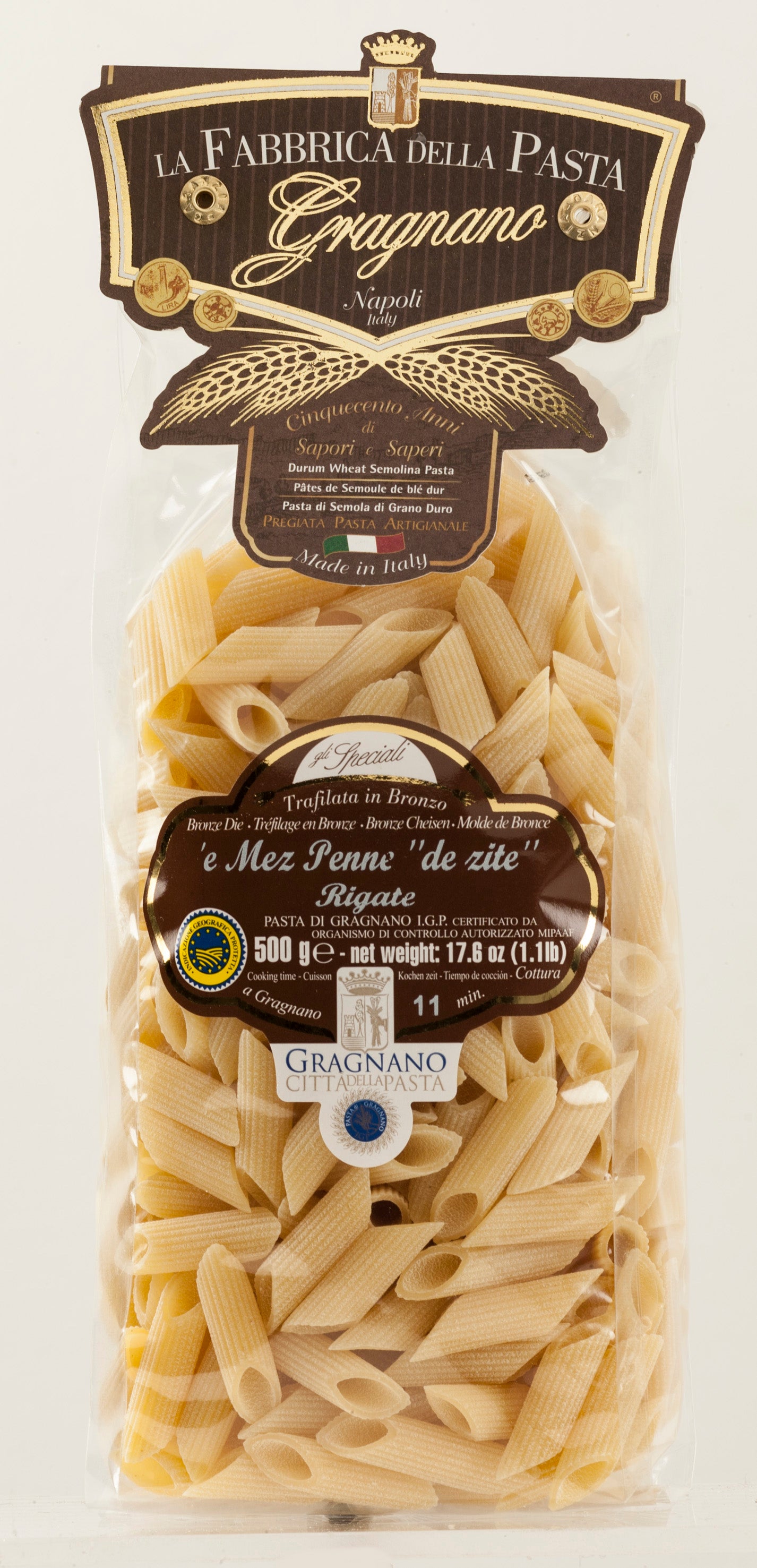 La Fabbrica Della Pasta Di Gragnano - E Mezze Penne Rigate - 17.6 oz