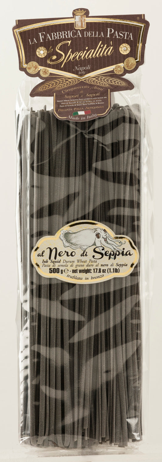 La Fabbrica Della Pasta Le Specialita - Linguine Al Nero Di Seppia - 500g (17.6 oz)