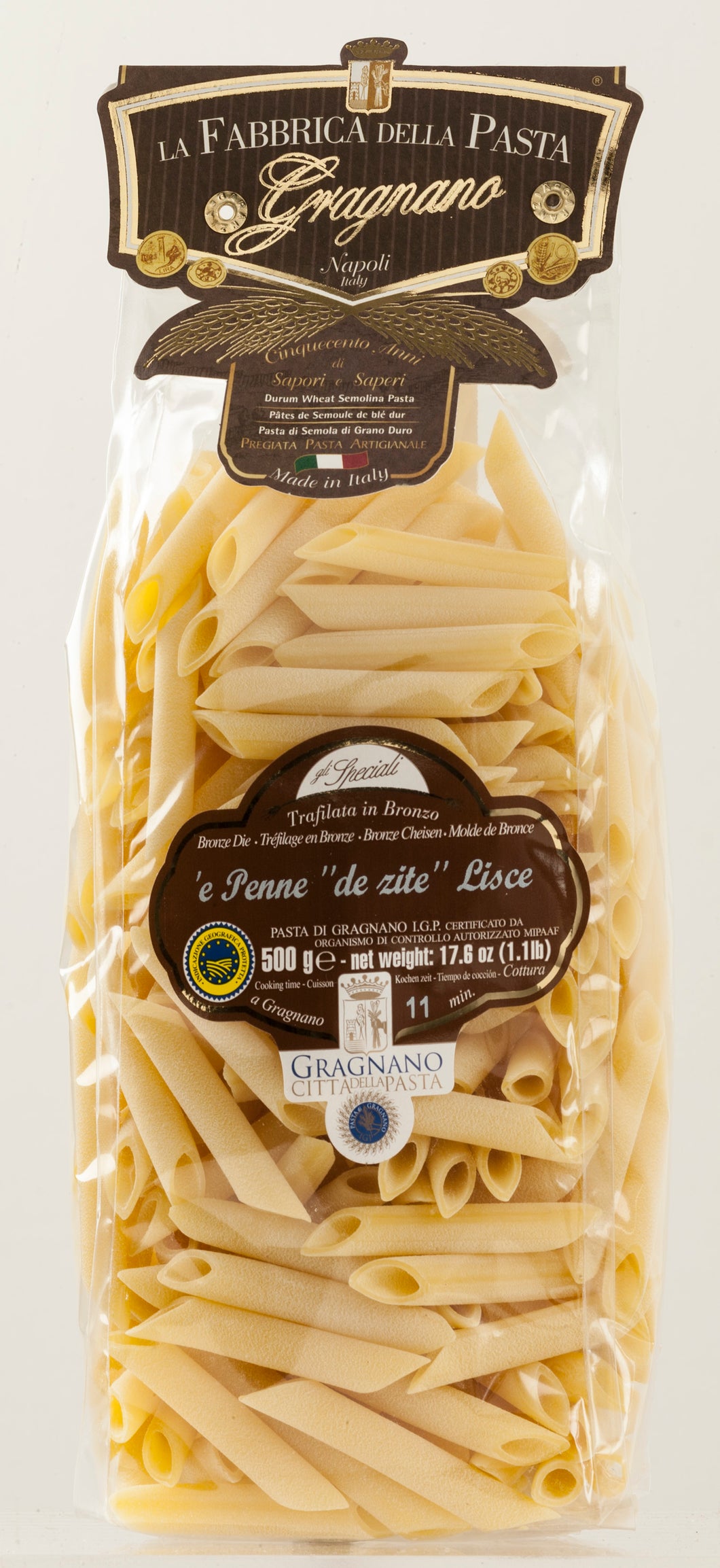 La Fabbrica Della Pasta Di Gragnano - E Penne De Zite Lisce - 500g (17.6 oz)