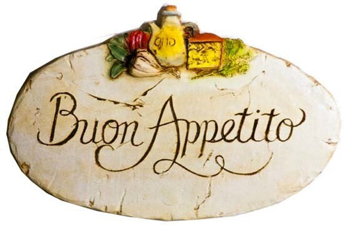 Buon Appetito oval with veg - Wall Plaque