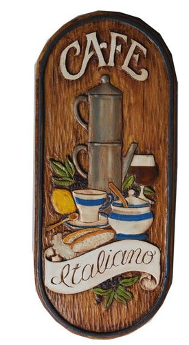 Cafe Italiano w/ coffee pot - Wall Plaque