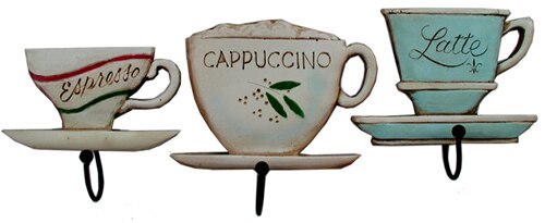 Coffee Cup Set Hanger - Wall Plaque