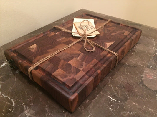 Handmade Walnut End Grain Butcher Block (12" x 8" x 1.5") by Phil Bene