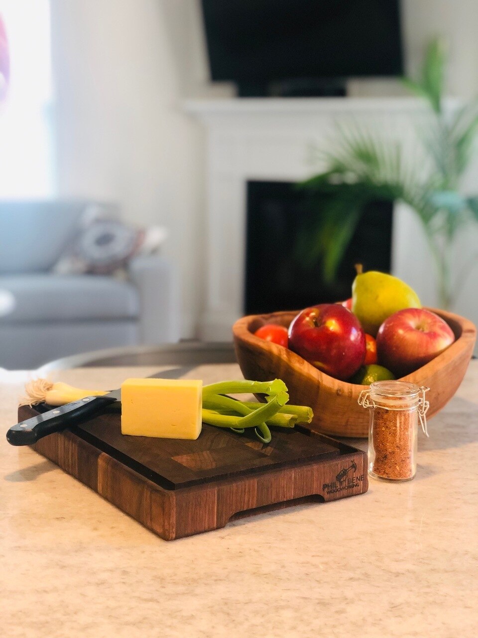 Handmade Walnut End Grain Butcher Block (12" x 8" x 1.5") by Phil Bene