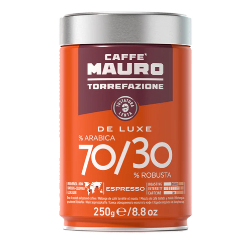 Caffe Mauro - De Luxe 70% Arabica / 30% Robusta - Moka - Can 250gr (8.8oz)