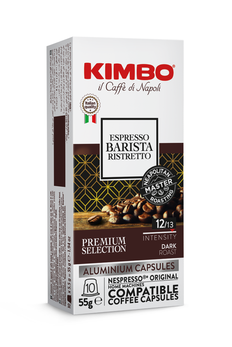 Kimbo Barista Ristretto (#12) - Espresso Capsules - 10 Capsules ( Aluminum) - Compatible with Nespresso® Machines