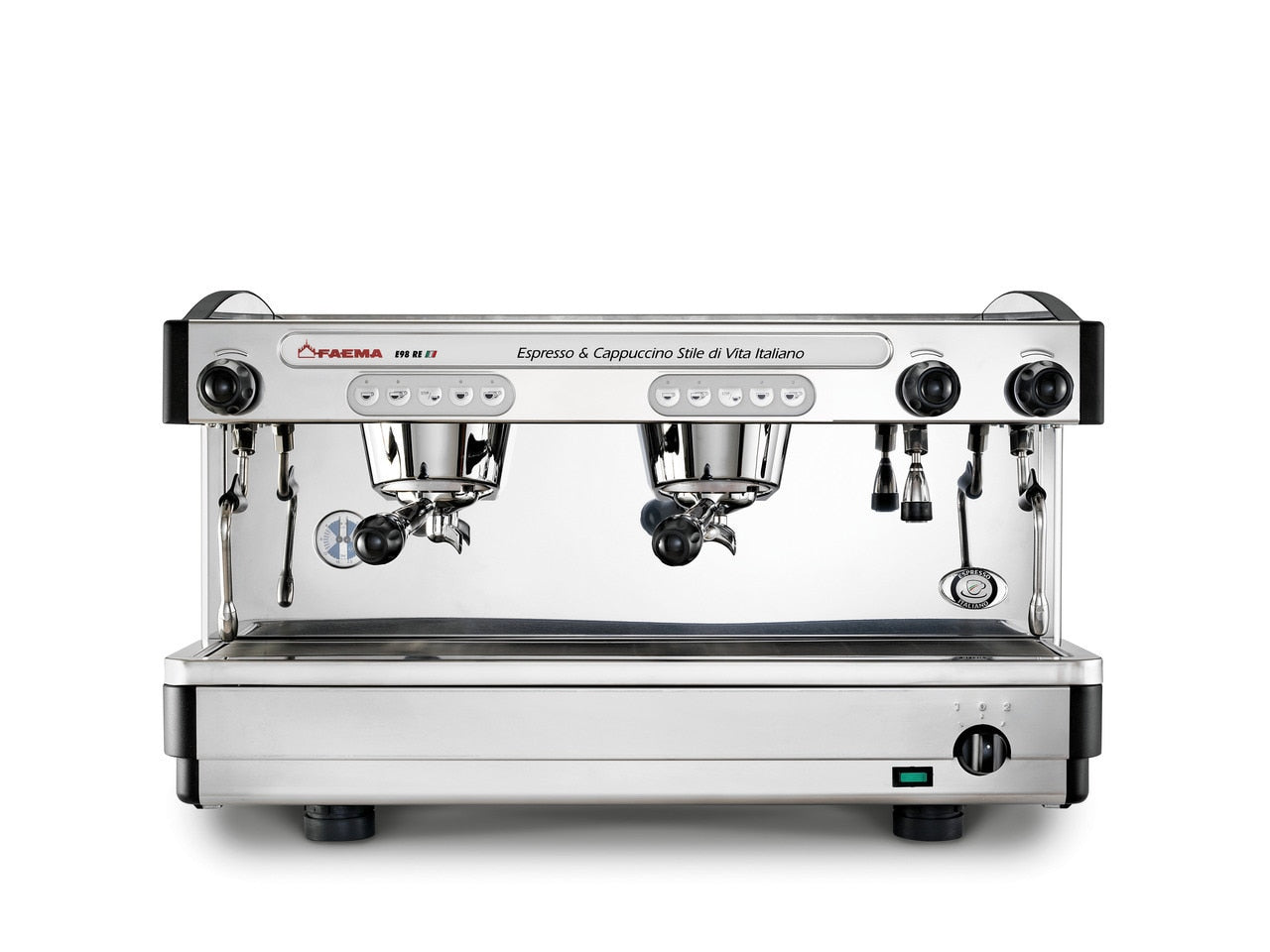 Faema E98 2 Group Automatic Commercial Espresso Machine (White / Stainless)