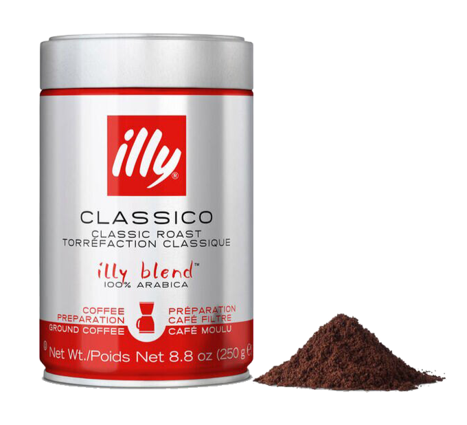 Illy Classico - Classic Roast - Medium Roast 250g Can (Drip Grind