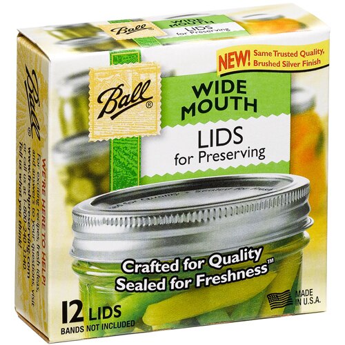 Ball - Flat Lids for Wide Mouth Mason Jars (12 Pack)