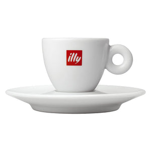 Italian Lavazza White Ceramic Espresso Cup and Saucer