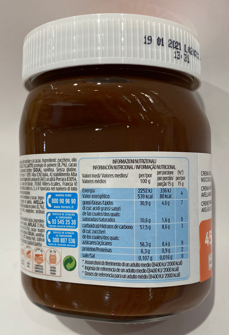 Nutella - Hazelnut Spread 450 gr (15.87 oz) - MADE IN ITALY