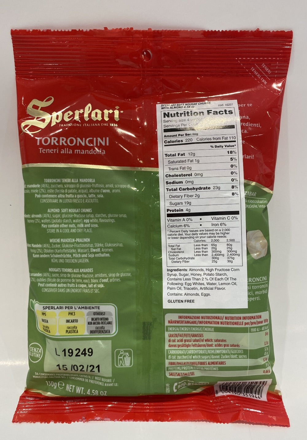 Sperlari - Torroncini Teneri Alla Mandorla - 4.12 oz (117g)