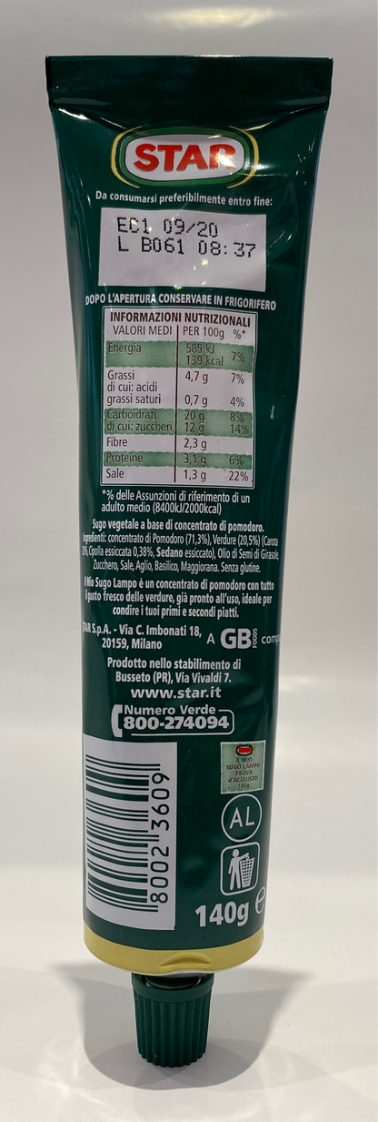 Star - Il Mio Sugo Lampo Pomodoro E Verdure - 4.93 oz
