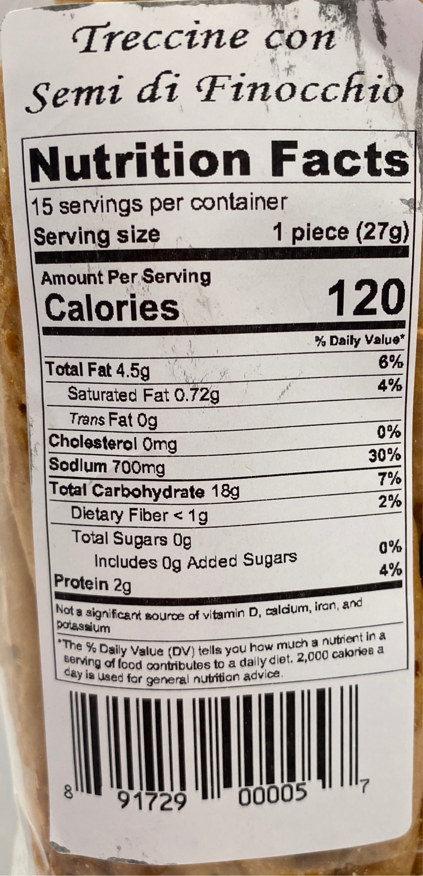 Colacchio - Treccine Al Finocchio - 14.11 oz