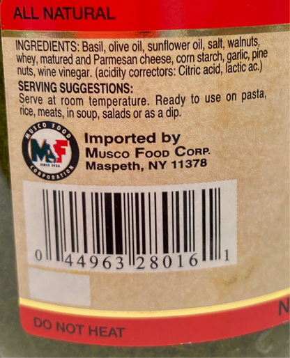 Vantia - Pesto Alla Genovese Basil Sauce - 17.5 oz