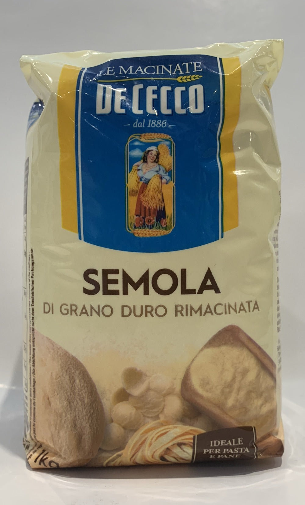 Dececco - Semola Di Grano Duro Semolina Flour Rimacinata - 1Kg (2.2Lb)