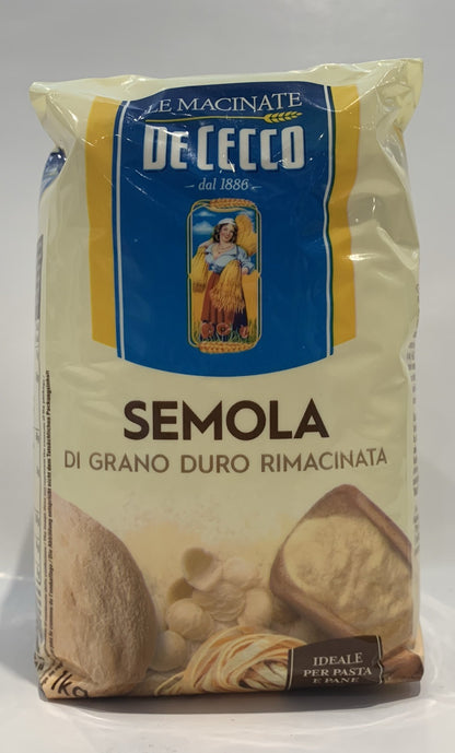 Dececco - Semola Di Grano Duro Semolina Flour Rimacinata - 1Kg (2.2Lb)