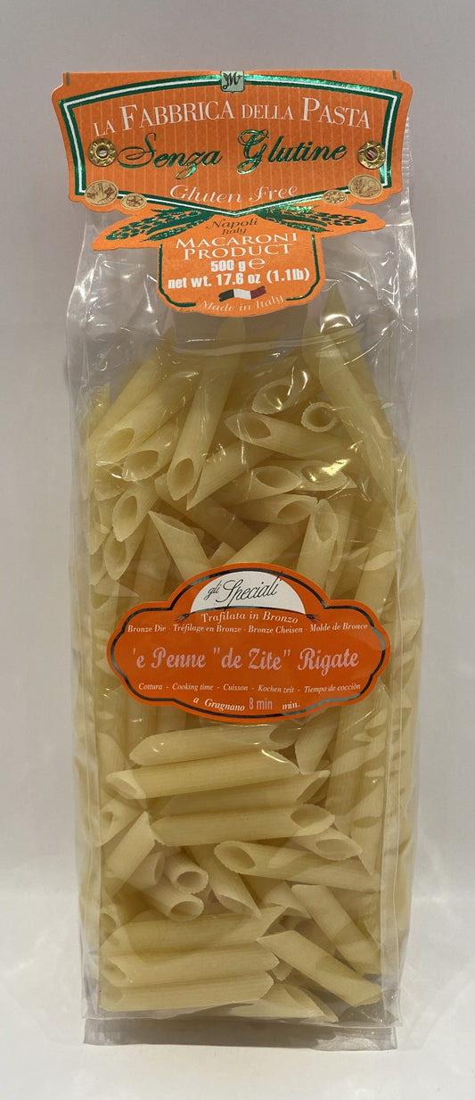 La Fabbrica Della Pasta Senza Glutine -  Penne Rigate (Gluten Free) - 17.6 oz