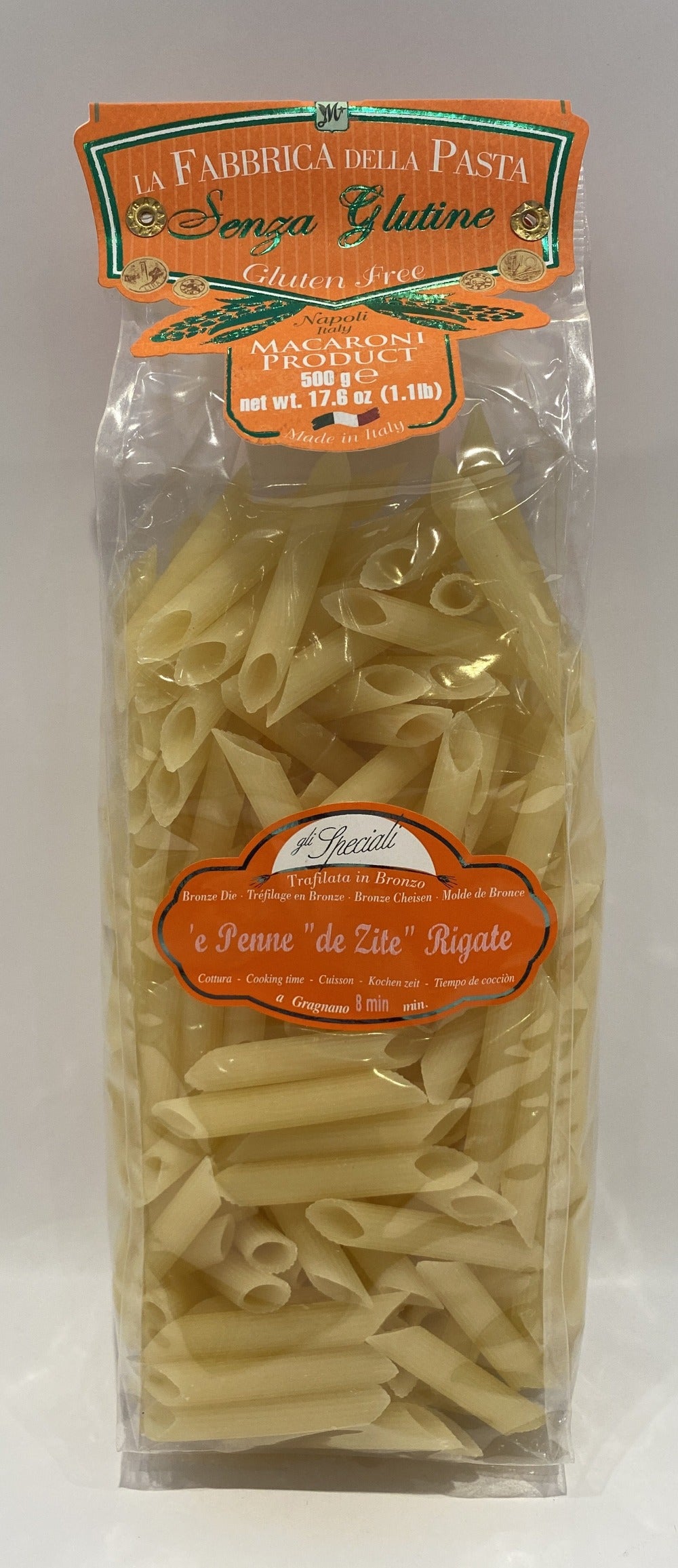 La Fabbrica Della Pasta Senza Glutine -  Penne Rigate (Gluten Free) - 17.6 oz